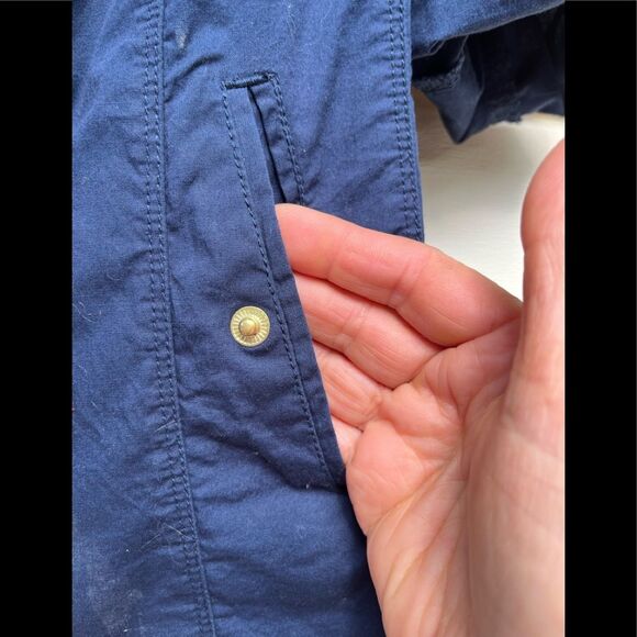 Charter Club dark blue light jacket, side pockets, gold tone buttons, M - Picture 3 of 8